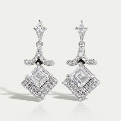 Carre Cut Lab Diamond Dangle Earrings Earring