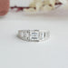 [Carre Cut Accent Diamond Engagement Ring]-[Ouros Jewels]