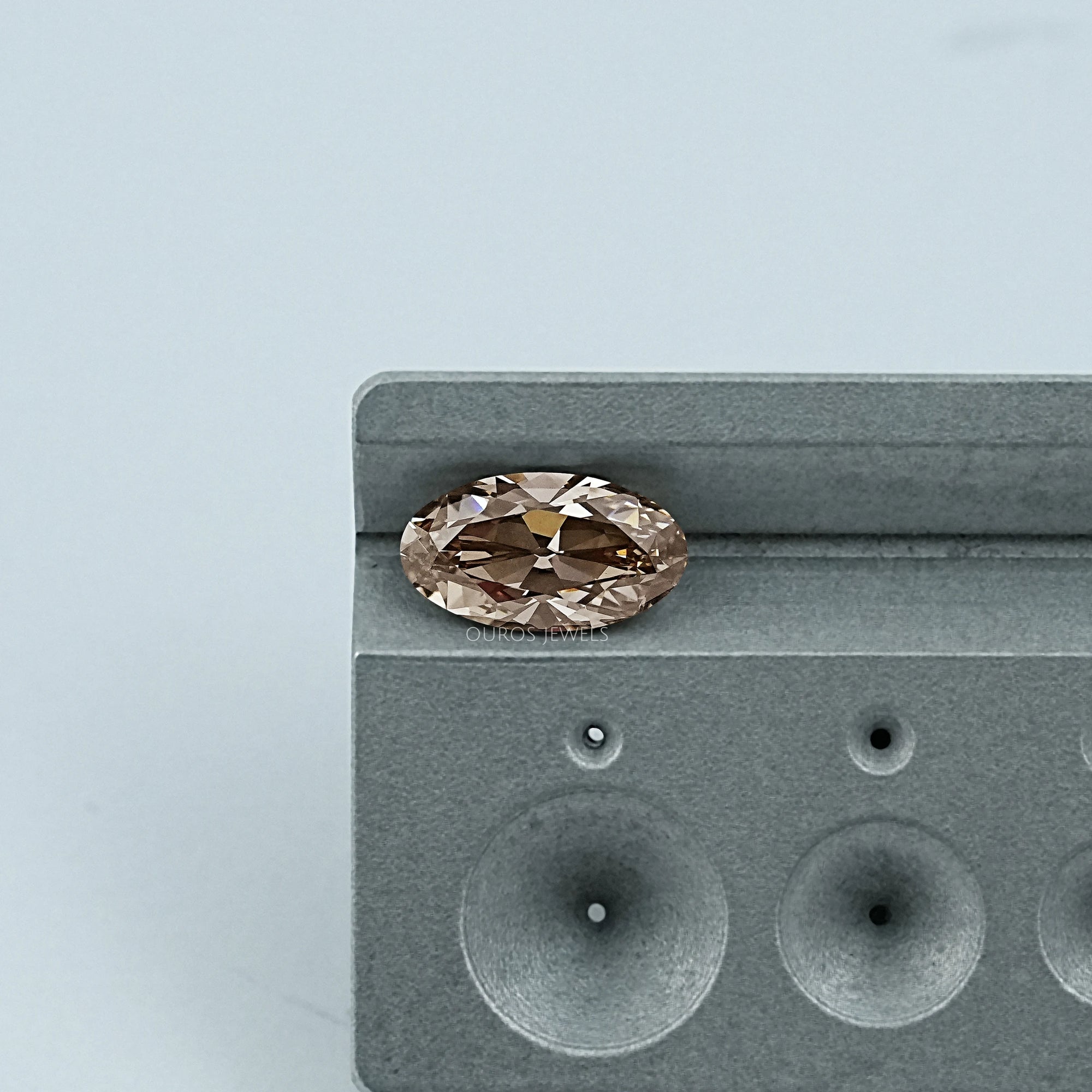 Champagne Old Mine Moval Cut Lab Diamond Loose