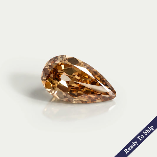 Champagne Old Mine Pear Lab Diamond Loose Loose