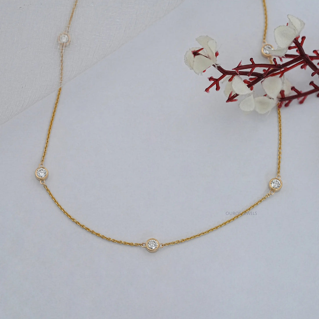 Round Lab Diamond By Yard Necklace Necklaces