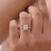 Square Radiant Lab Diamond Solitaire Accent Ring Rings
