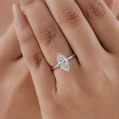Marquise Cut Diamond Solitaire Engagement Ring Rings