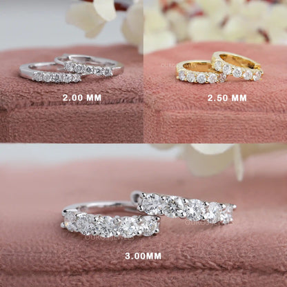 Round Cut Diamond Hoop Earrings Earring