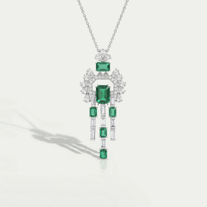 Cluster Diamond And Gemstone Pendant Necklaces
