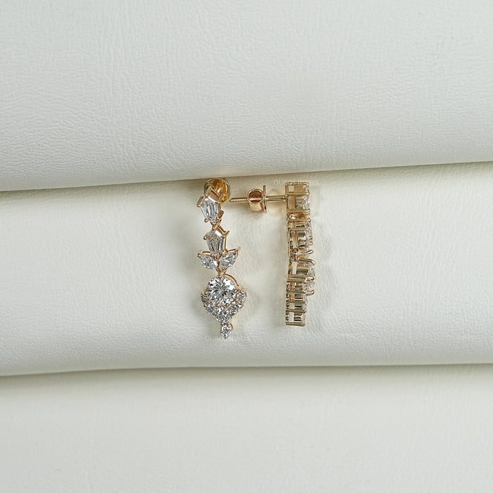 Multi Diamond Dangle Earring