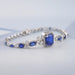 Sapphire Emerald Cut Halo Diamond Bracelet