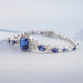 Sapphire Emerald Gemstone And Lab Diamond Halo Bracelet