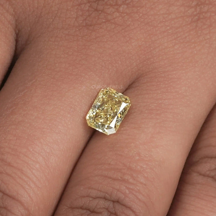 Fancy Yellow Radiant Cut Lab Created Diamond