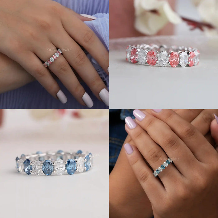 [Collage of Colored Diamond Eternity Band]-[Ouros jewels]