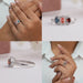 [Collage of Colored Halo Diamond Engagement Ring for Her]-[Ouros Jewels]