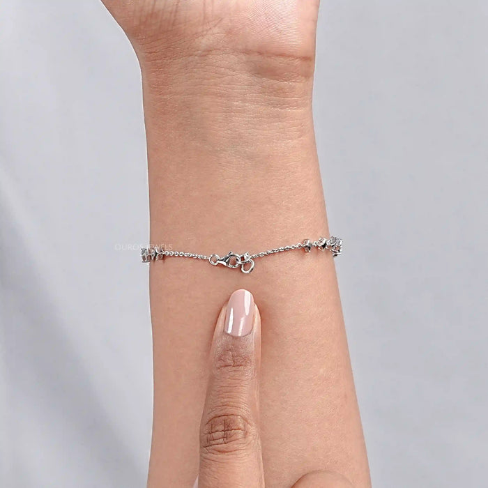 Color Diamond Halo Link Bracelet Bracelet