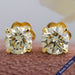 Yellow Round Diamond Stud Earrings