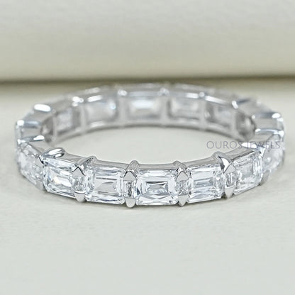 Criss Cut Eternity Wedding Band - East West Set Ring