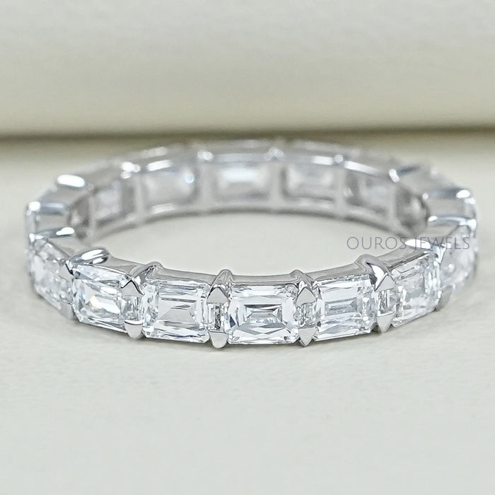 Criss Cut Eternity Wedding Band - East West Set Ring