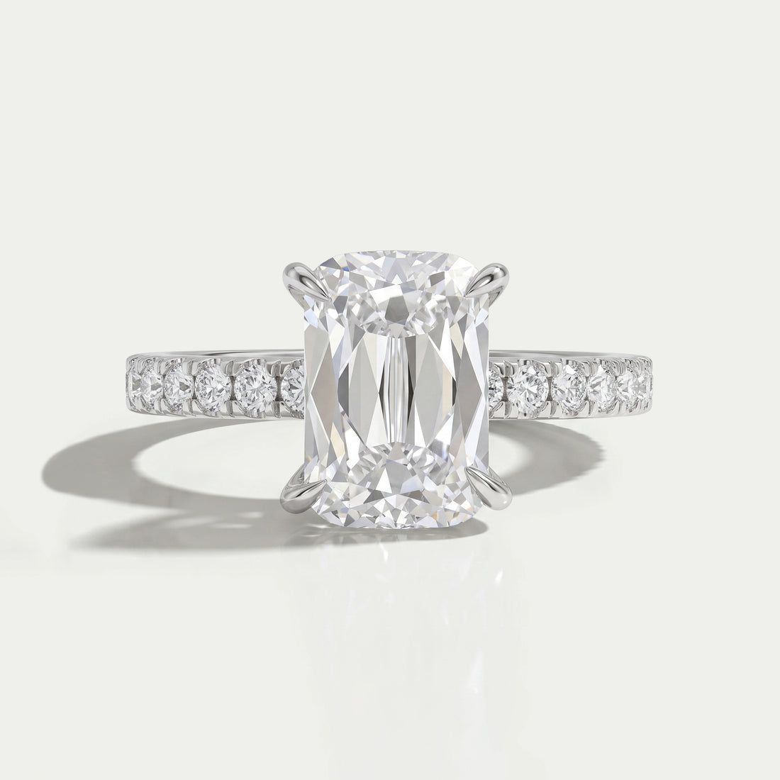 Criss Cut Solitaire Accent Engagement Ring