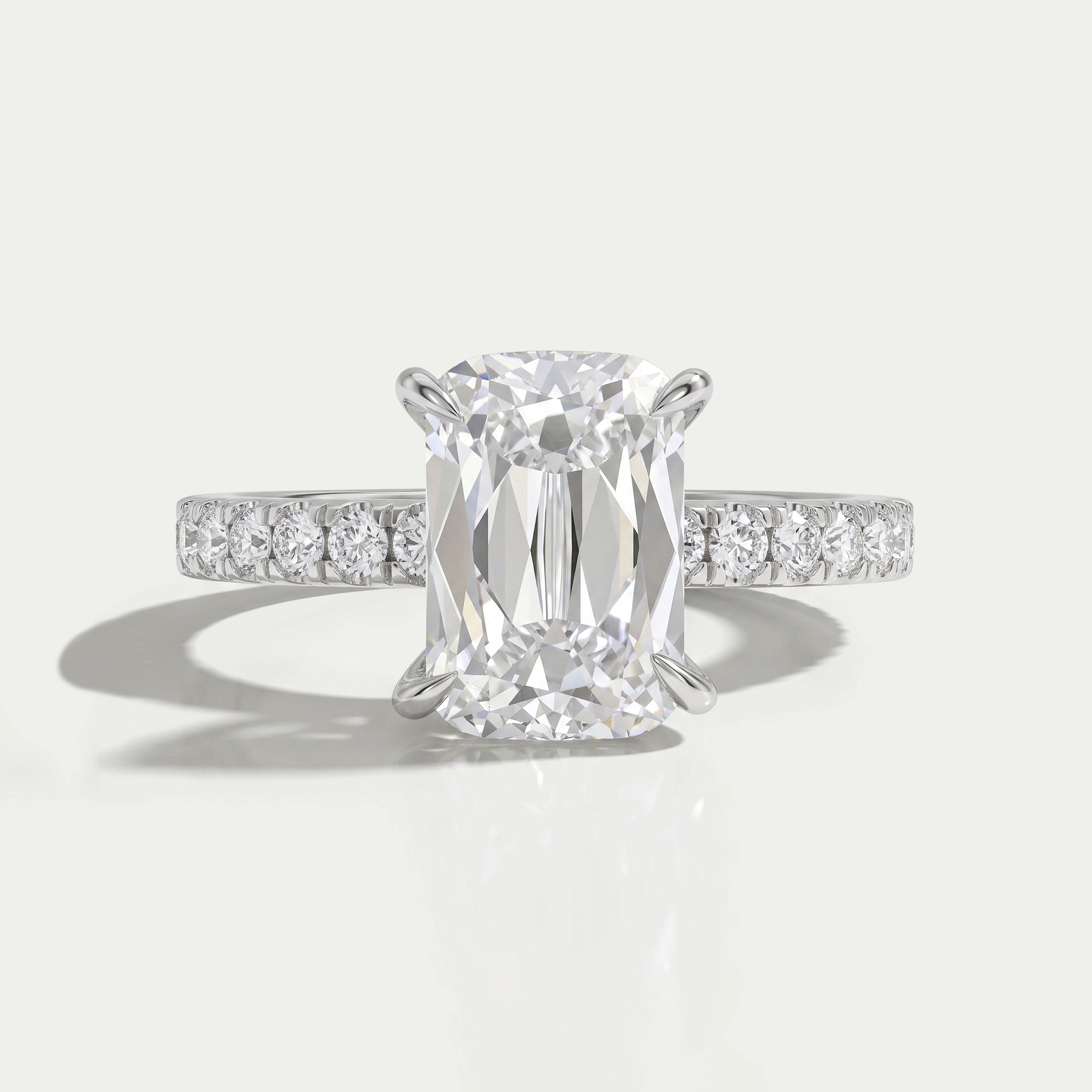 Criss Cut Solitaire Accent Engagement Ring
