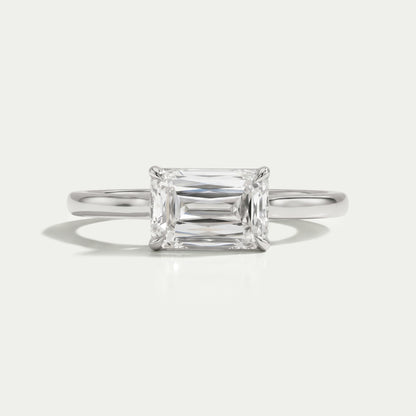 East West Criss Cut Lab Diamond Solitaire Ring