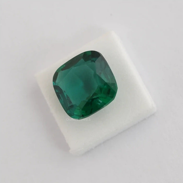Dark Green Zambian Cushion Cut Gemstone