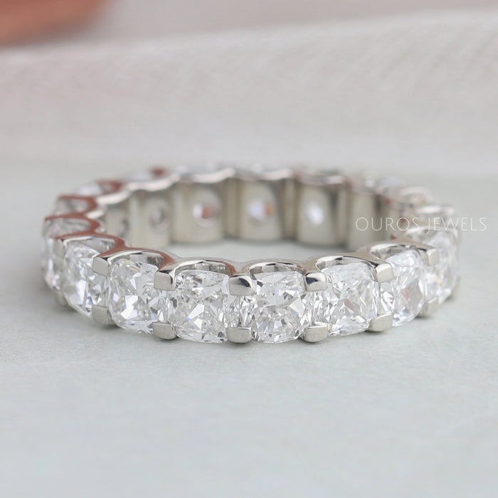 Cushion Cut Full Eternity Wedding Band Ring