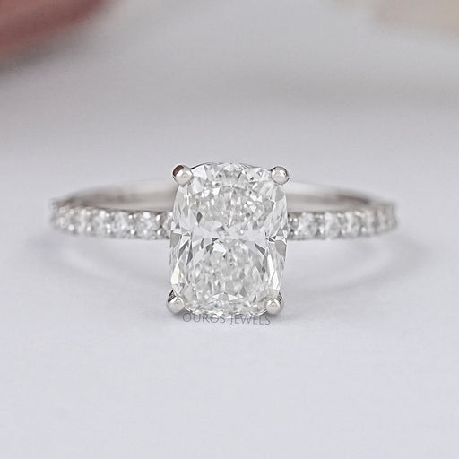 Cushion Lab Diamond Solitaire Accent Ring