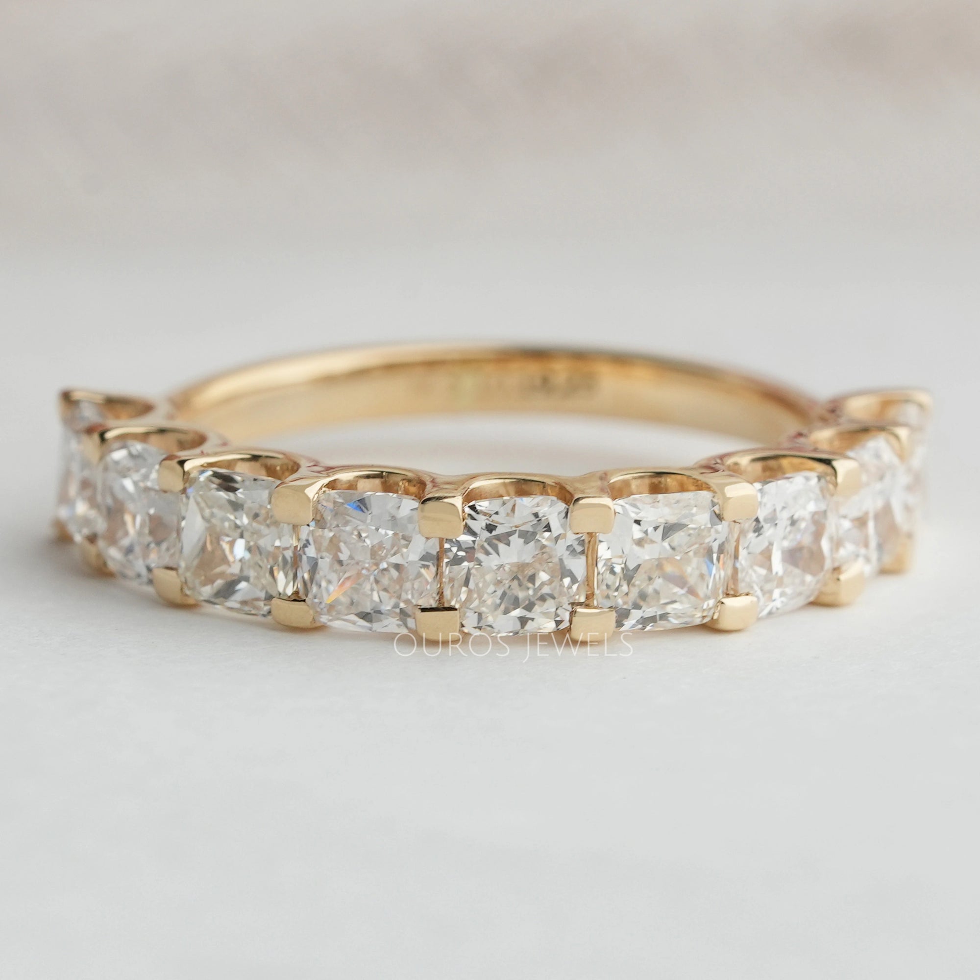 Lab Grown Cushion Diamond Half Wedding Band