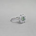 Green Cushion Cut Lab Diamond Halo Engagement Ring Ring