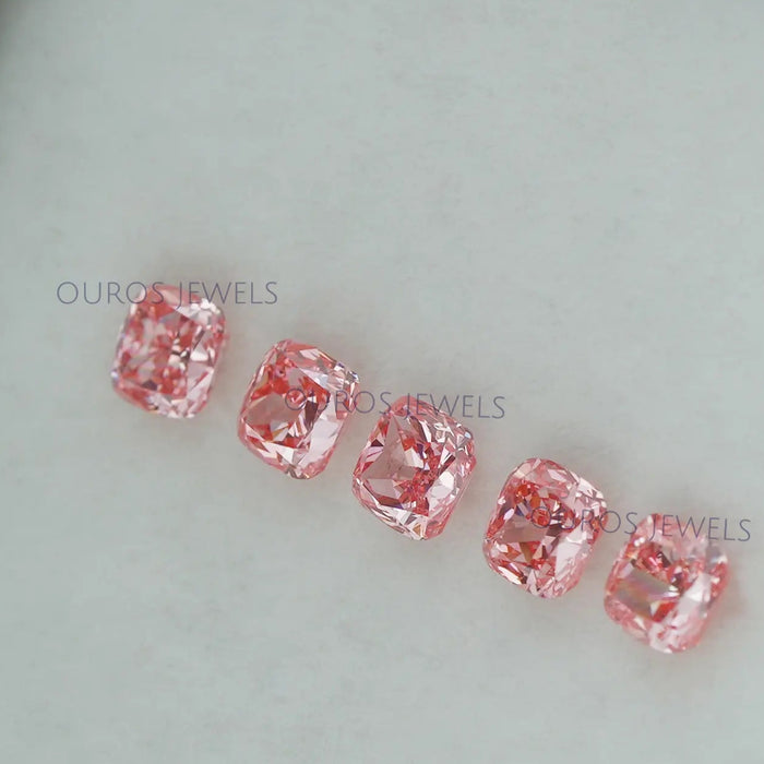 0.25 Carat Each Pink Cushion Cut Lab Grown Diamond Loose