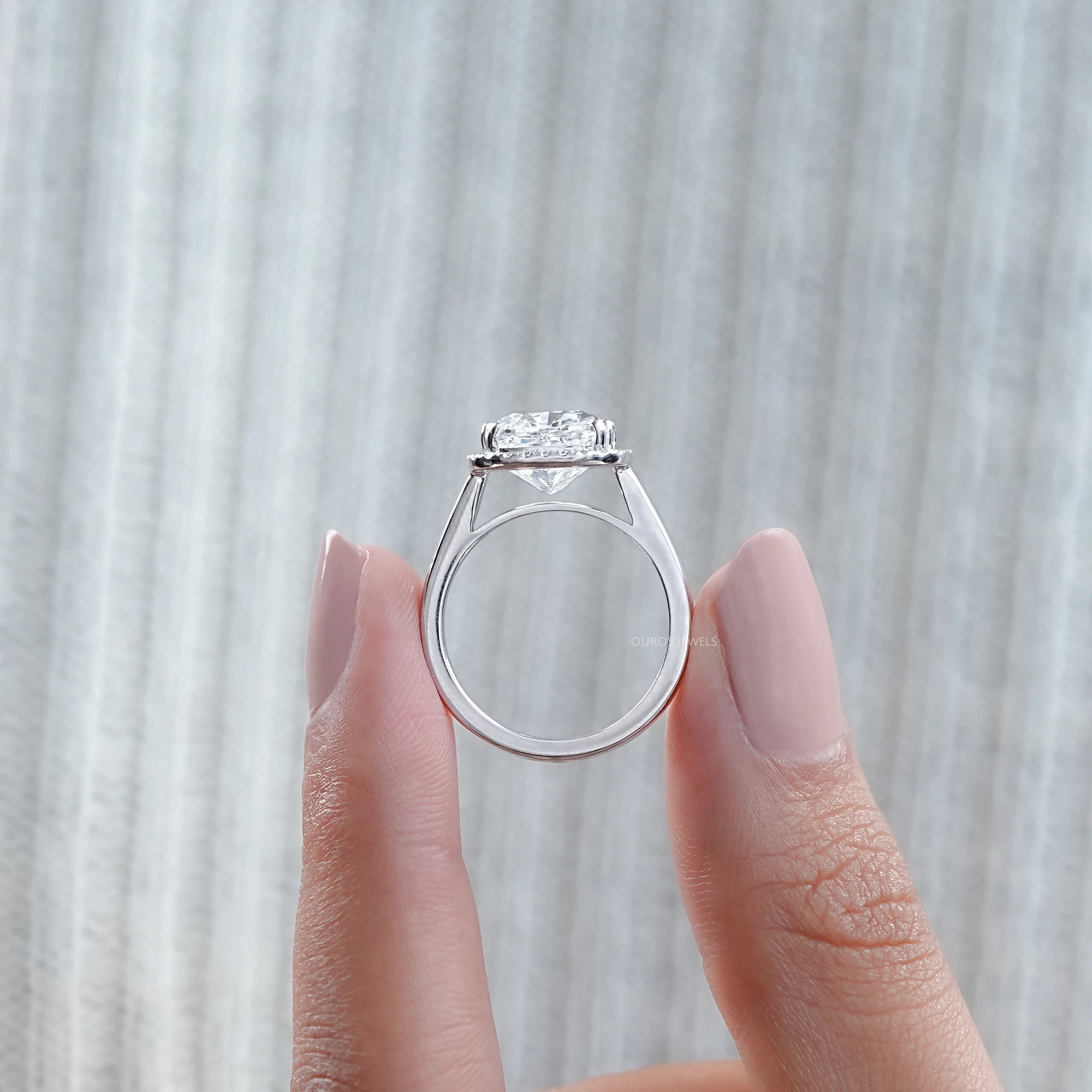 Cushion Lab Grown Diamond Halo Engagement Ring Rings