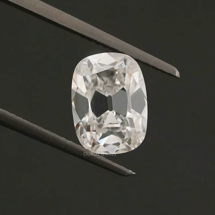 Cushion Cut Lab Gown Diamond in a tweezer