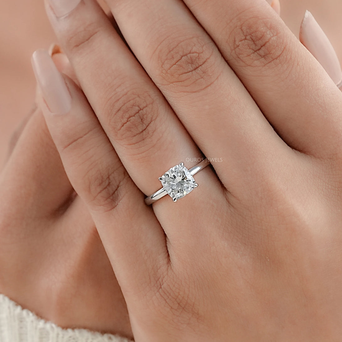 IGI Certified Cushion Cut Engagement Ring Ring