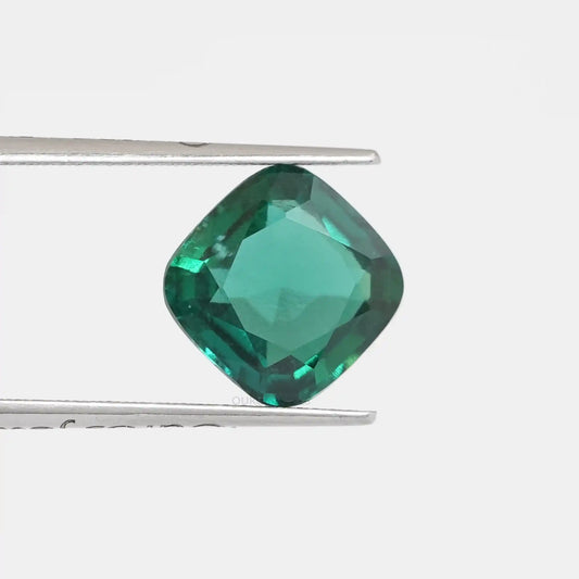 Dark Green Zambian Cushion Cut Gemstone Loose