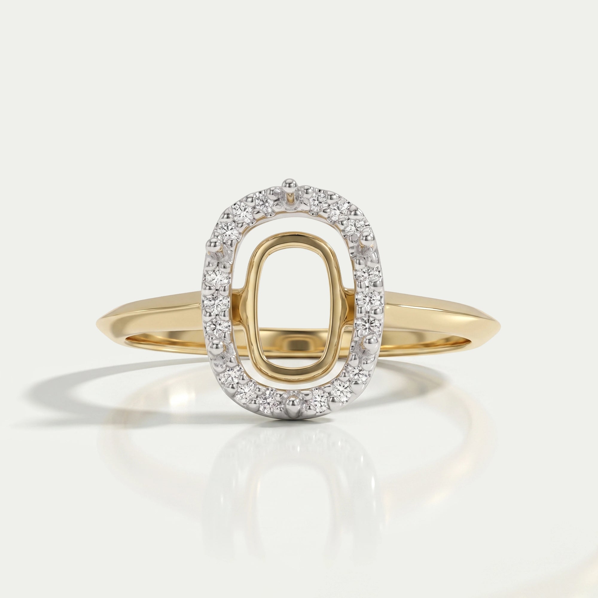 Semi Mount Cushion Cut Engagement Ring Ring