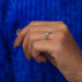 [A Women wearing of Cushion Cut Diamond Wedding Ring]-[Ouros Jewels]