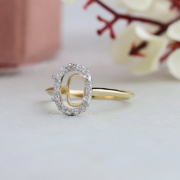 [Side View of Cushion Cut Semi Mount Ring]-[Ouros jewels]