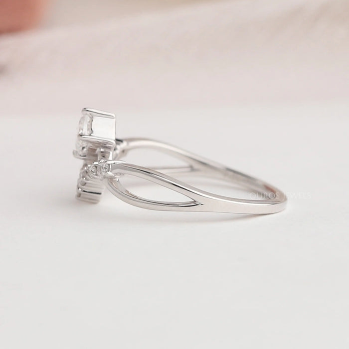 [Side View of Cushion Cut Ring]-[Ouros Jewels]
