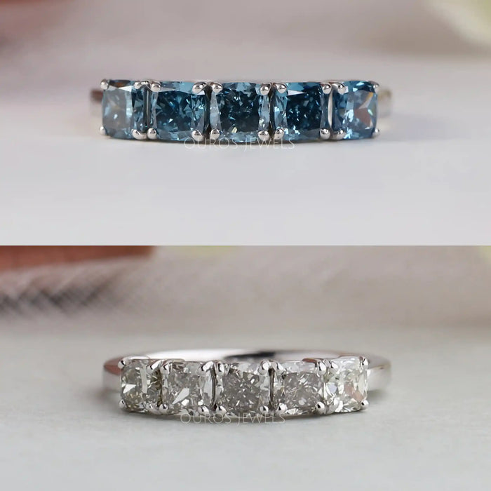 Cushion Cut Lab Grown Diamond  Five Stone Ring
