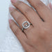 Cushion Shape Halo With Accent Semi mount Ring