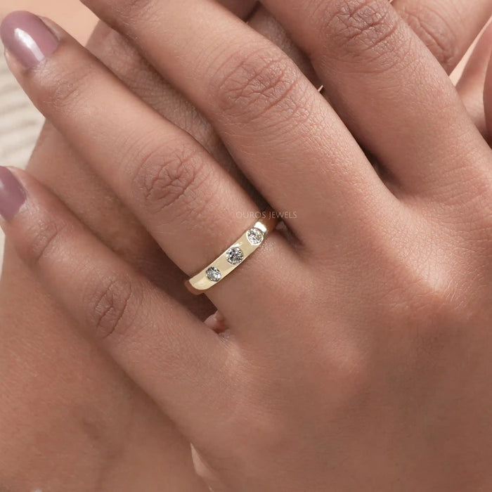 OEC Round Cut Lab Diamond Gypsy Set Band Ring