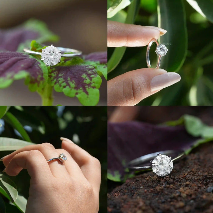 [four different pictures of a eco-friendly diamond ring]-[Ouros Jewels]