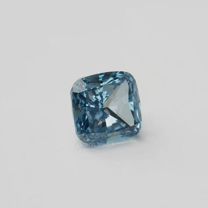 [Blue Cushion Cut Loose Diamond]-[Ouros Jewels]