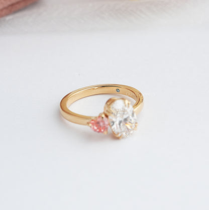 Oval And Heart Cut Lab Grown Diamond Toi Et Moi Ring