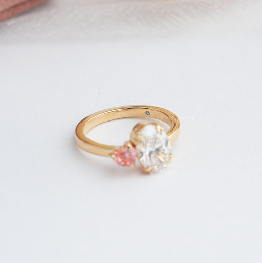 Oval And Heart Cut Lab Grown Diamond Toi Et Moi Ring