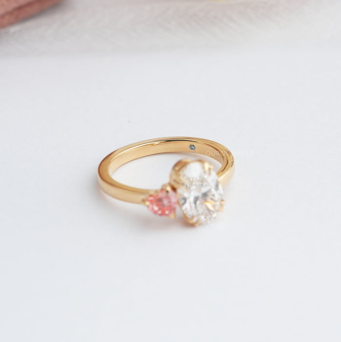 Oval And Heart Cut Lab Grown Diamond Toi Et Moi Ring