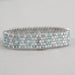 Fancy Blue Round Cut Lab Diamond Wide Bracelet Bracelet