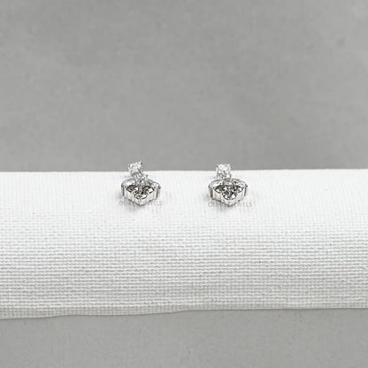 Olive Round Shape Cluster Diamond Earrings Earrings
