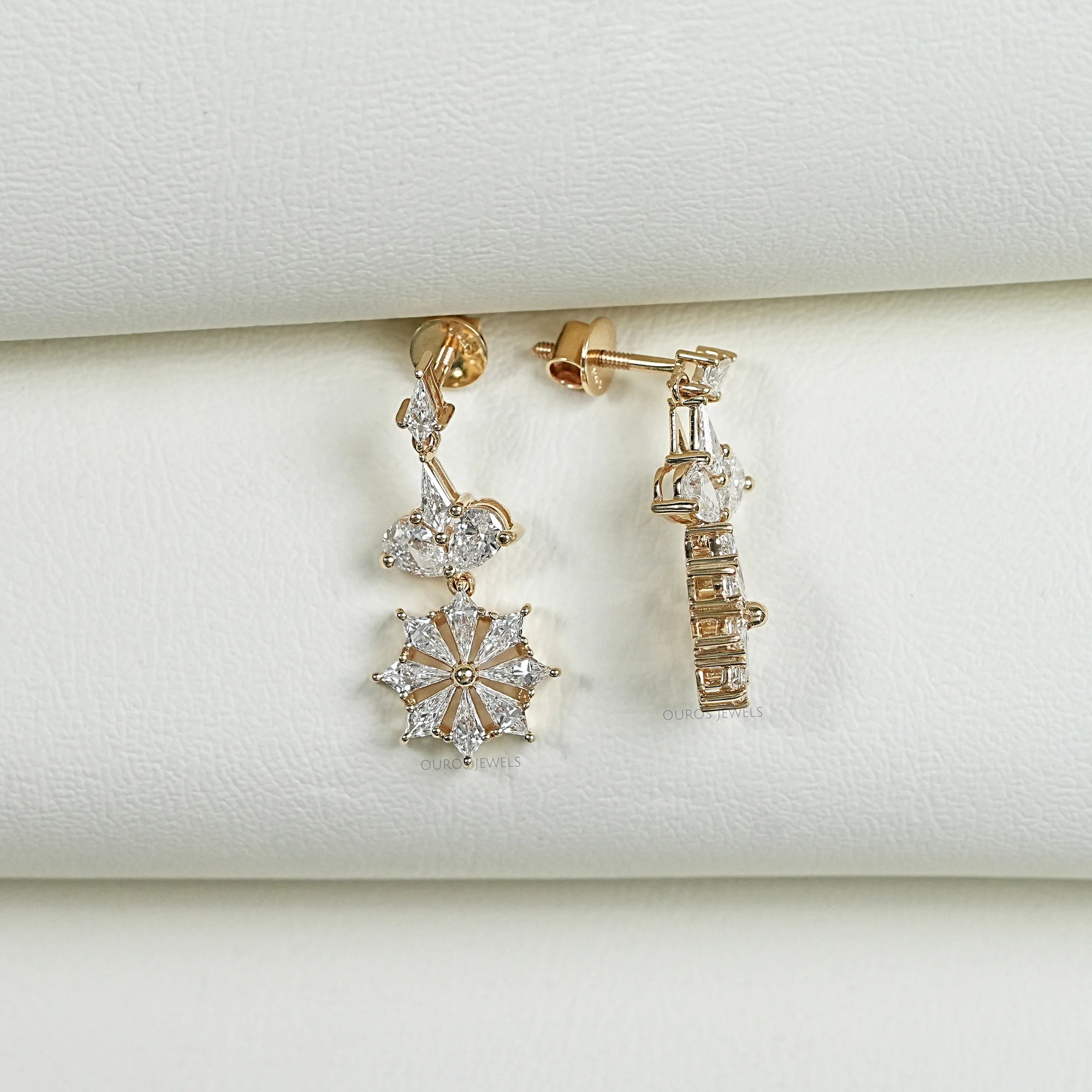 Floral Kite Diamond Dangle Earrings Earring
