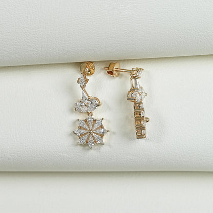 Floral Kite Diamond Dangle Earrings Earring