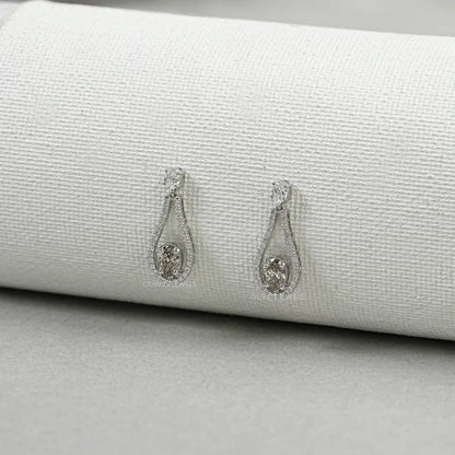 Diamond Layered Teardrop Dangle Earrings Earrings