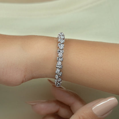Round Brilliant Lab Diamond Tennis Bracelet Bracelet